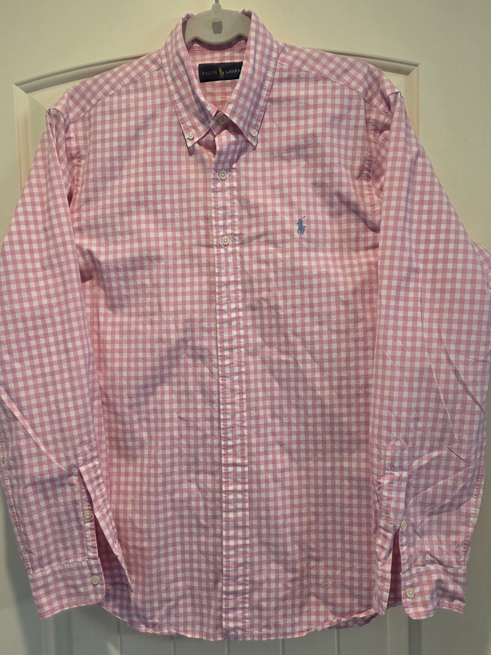 Ralph Lauren Pink Gingham Button-Down Oxford Shirt